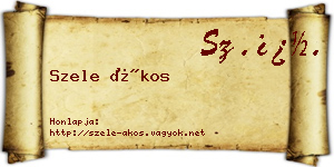 Szele Ákos névjegykártya